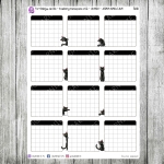 Purrfekcja, cz.08b - miesięczne trackery z kotkami - JEDNA NAKLEJKA