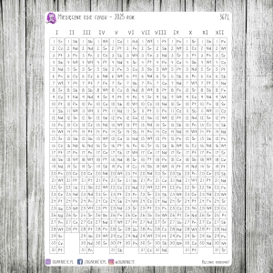 Kalendarz roczny 2025 - miesięczne osie czasu