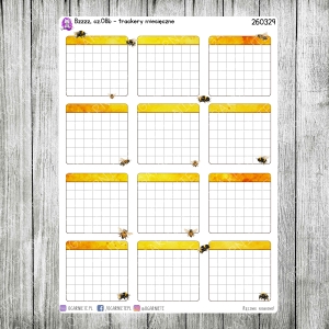 Bzzzz, cz.08b - miesięczne trackery - JEDNA NAKLEJKA 