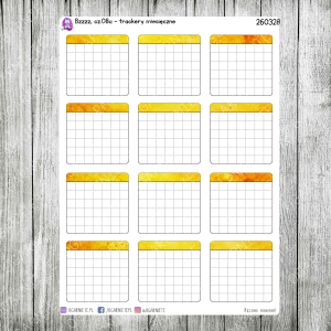 Bzzzz, cz.08a - miesięczne trackery - 12 naklejek