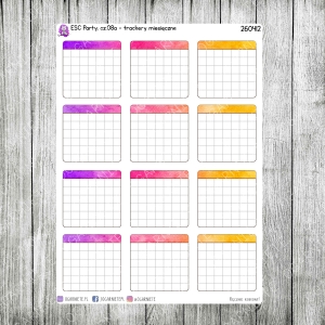 ESC Party, cz.08a - miesięczne trackery - 12 naklejek