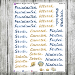 Morskie hygge (2026), cz.02a - dni tygodnia