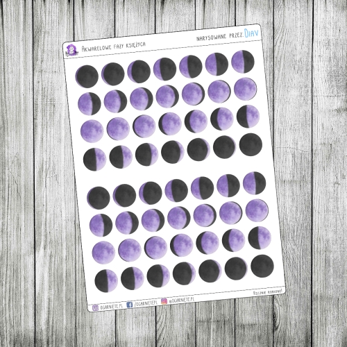 naklejki z fazami księżyca